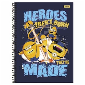 Caderno Minions Espiral Capa Dura 1 Matéria 80F Escolar
