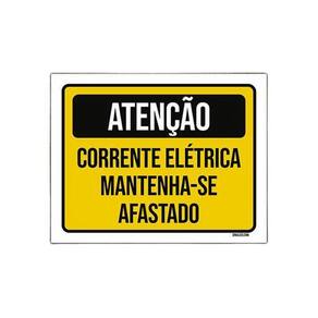 Placa De Sinalização - Atenção Corrente Elétrica 36X46