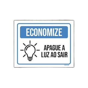 Placa Economize Apague A Luz Ao Sair 36X46