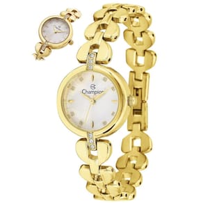 Relógio Champion Feminino Ref: Cf25429H Bracelete Dourado