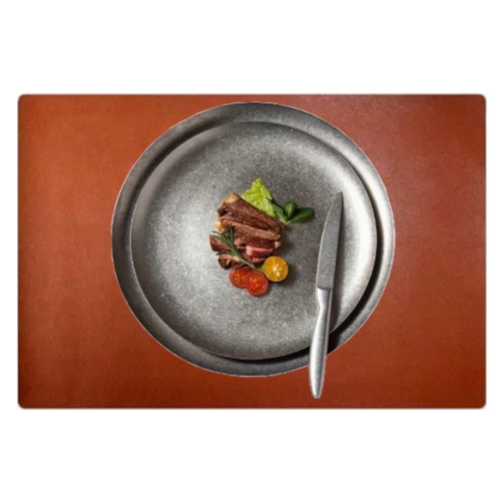 Jogo Americano Retangular 20 Pçs Couro + Suporte Para Copo