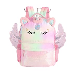 Mochila De Costas Lançamento Unicórnio Com Asa Rosa - Luxcel