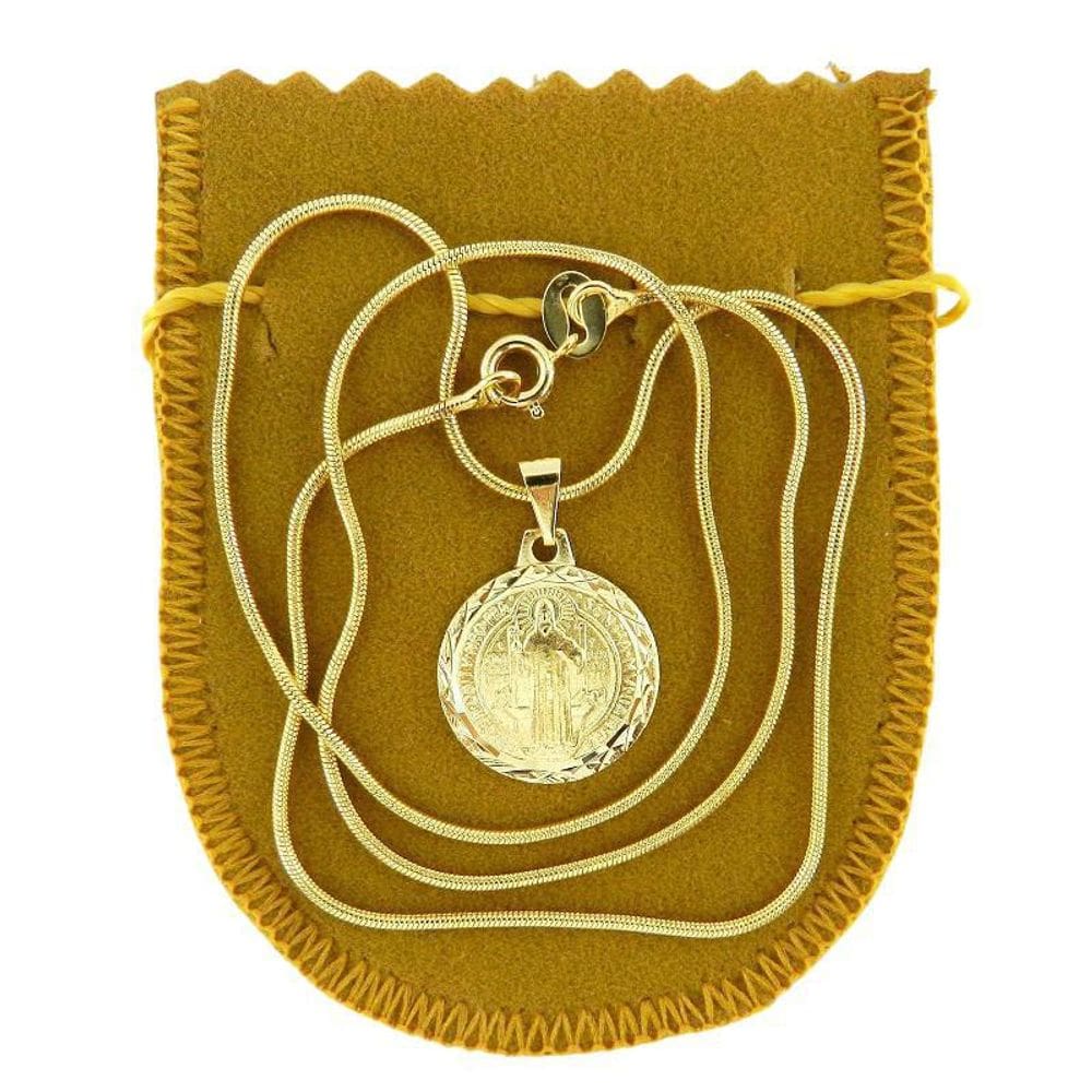 Corrente Feminina 45Cm São Bento 18Mm Folheado Ouro Cr212B