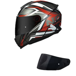 Capacete Norisk Razor Sharp Preto e Vermelho Mais Viseira Fumê
