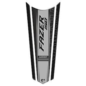 Adesivo Faixa Gravata Resinado Tanque Moto Fazer 150 Preto Preto