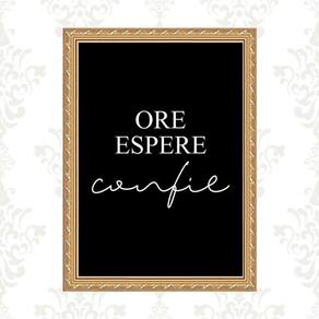 Quadro Moldura Dourada Ore Espere Confie 33X24Cm