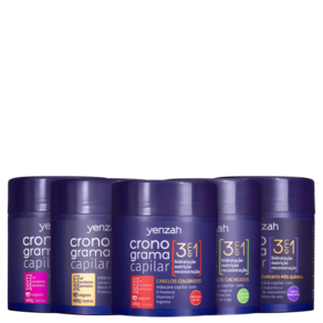 Kit Yenzah Cronograma Capilar 3 em 1 Máscaras (5 Produtos)