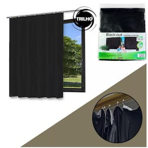 Cortina Blackout Sala Quarto Para Trilho Preta 280X280Cm