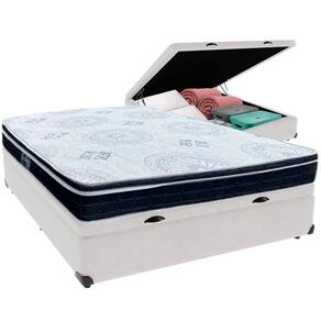 Cama Box Baú e Colchão Orthosono D33 Com Pillow Top Casal Anjos