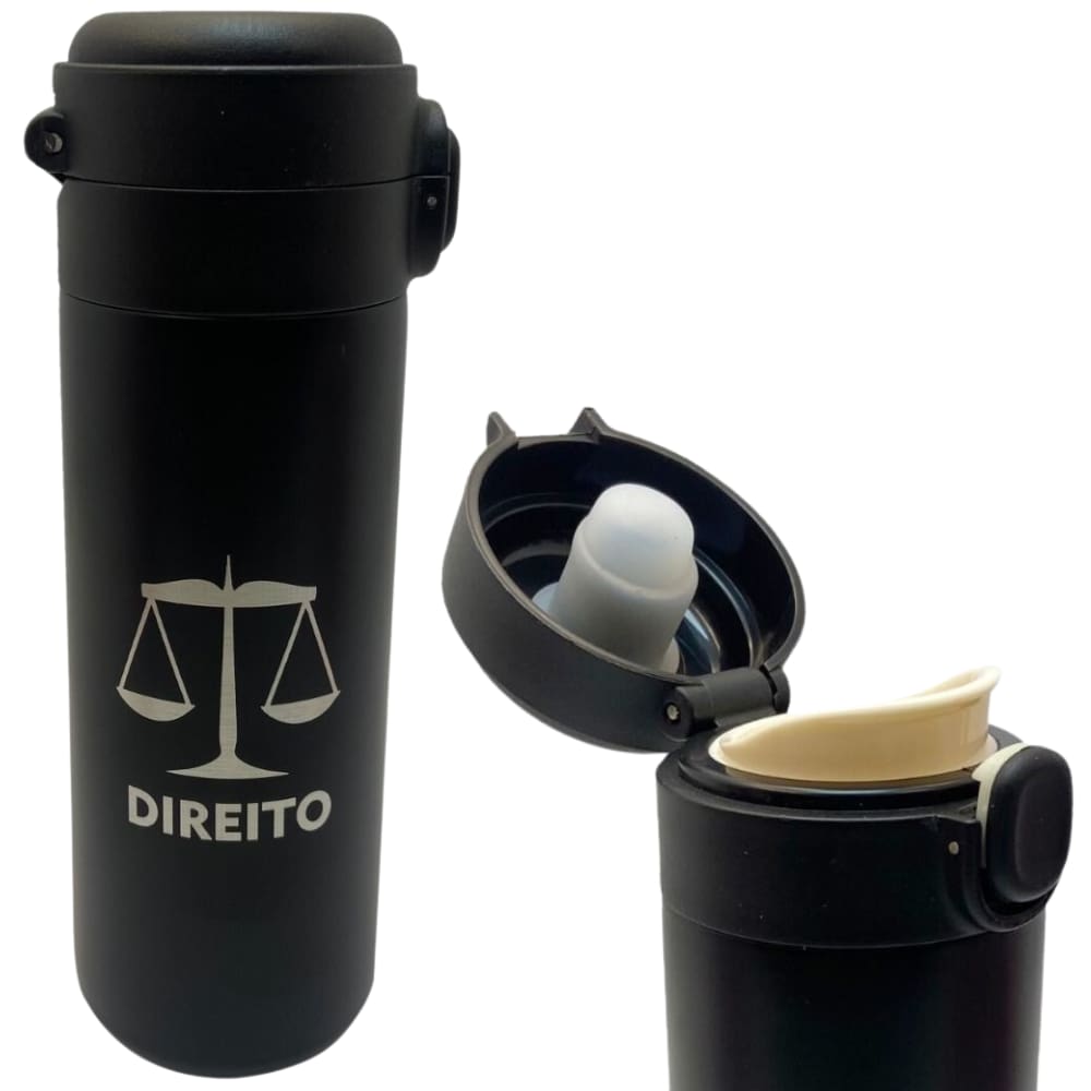 Garrafa Profissão Direito Advogado Advogada Térmica 6Horas Quente Gelada 400ml Com Trava
