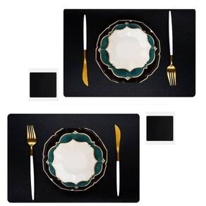 Kit 24 Pçs Jogo Americano Mesa Jantar Sala Restaurante Couro