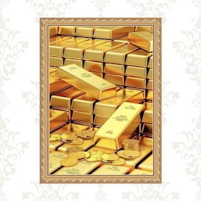 Quadro Moldura Dourada Arquétipo Riqueza - Ouro 33X24Cm