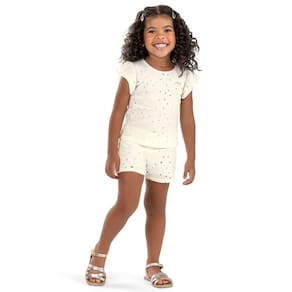 Conjunto Luxo Elian Menina Bege Algodão Festa Infantil