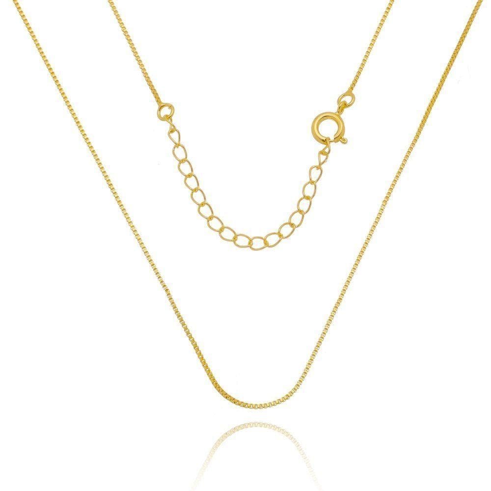 Colar Corrente Veneziana 0,8mm Banhada A Ouro 18k - 40cm