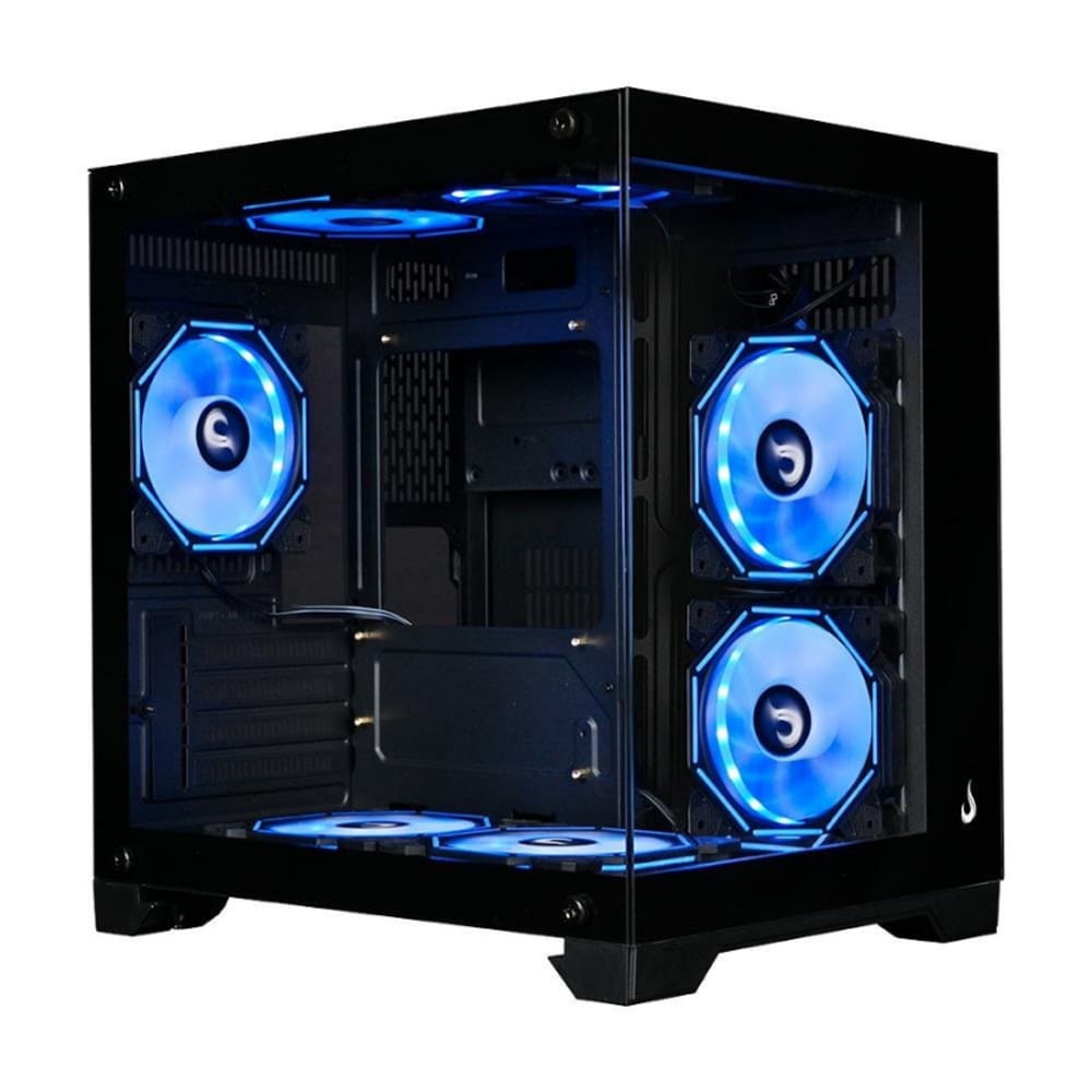 Gabinete Gamer Rise Mode Galaxy Glass M Mini M-ATX Vidro Temperado Preto - RM-GA-GGMN-FB