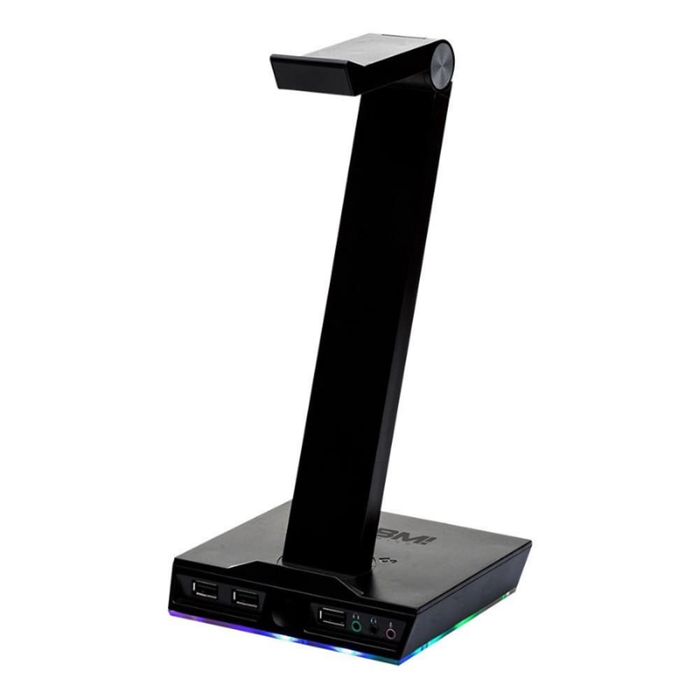 Suporte De Headset Gamer KBM! Gaming RGB 3x USB C/ Placa De Som - KGSHG200PT