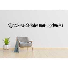 Adesivo De Parede Frase Livrai-Me De Todo Mal