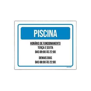 Kit 10 Placa Sinalização - Piscina Horário Terça Sexta