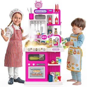 Conjunto de brinquedos de cozinha Max & Deril Home Chef com som e luz 96 unidades