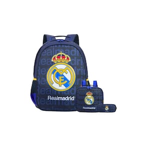 Kit Escolar Mochila De Costas+Lancheira+Estojo Real Madrid