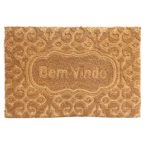 Capacho Tapete Fibra De Coco Bem Vindo Arabesco Tuut 40X60