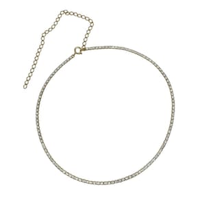 Riviera Choker Dourada Pedra Branca