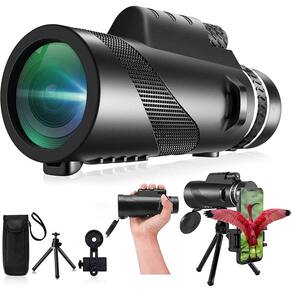 Telescópio monocular Physiophyx 80x100 HD para adultos com tripo