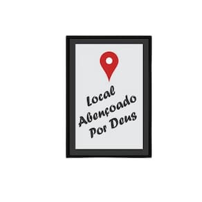 Quadro Local Abençoado Por Deus 33X24Cm Preto
