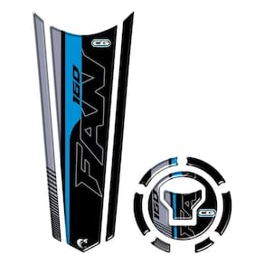 Adesivo Faixa Gravata Tanque E Bocal Moto Resinado Fan 160 Azul