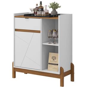 Aparador Bar 50526 Pes Madeira Maciça 81cm Branco Cedro Dcasa Branco Cedro