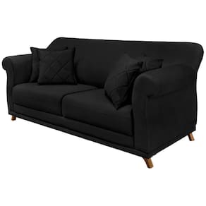 Sofa 3 Lugares Retro Polo 200cm Com Almofada Suede 1105 Ezz 1105