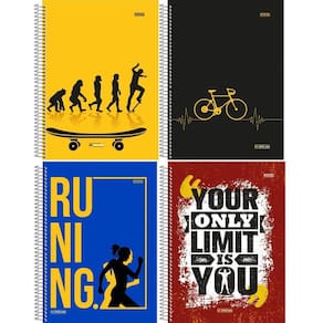 Caderno Espiral Capa Dura 10x1 - 160 Folhas - Be Strong - São Domingos