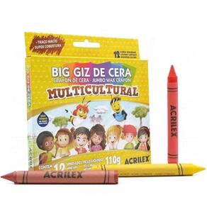 Big Giz De Cera Multicultural 110g - Acrilex - Unica Big Giz De Cera Multicultural 110g - Acrilex -