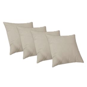 4 Capas Almofada Luxo 50X50 Suede Felpudo Com Ziper Nude