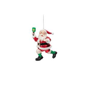 Enfeite de Natal TILTECH Pickleball Santa Playing Glass