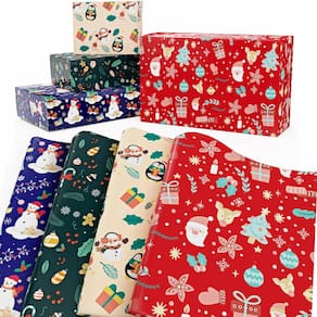 Conjunto de papel de embrulho de Natal EverMerry 6 folhas 74x104cm