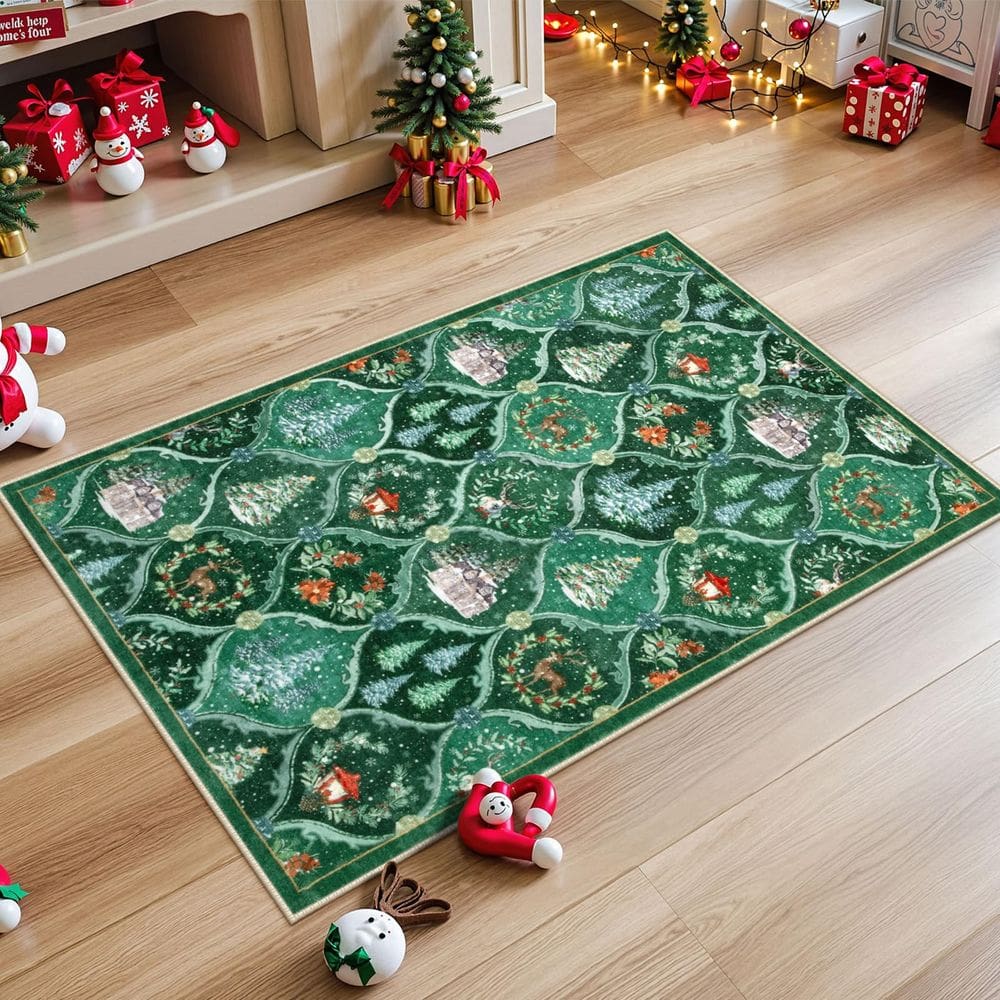 Tapete de Natal Lahome Moroccan Trellis 60x120cm verde
