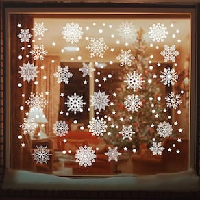 Adesivo aderente estático para janela de Natal AHEONLAR 142PCS Snowfl