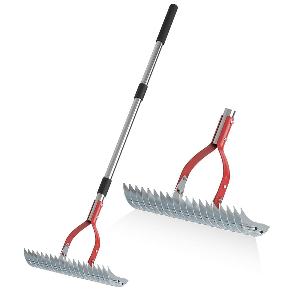 Thatch Rake MANXRKUI Lawn Dethatcher com mão de aço inoxidável