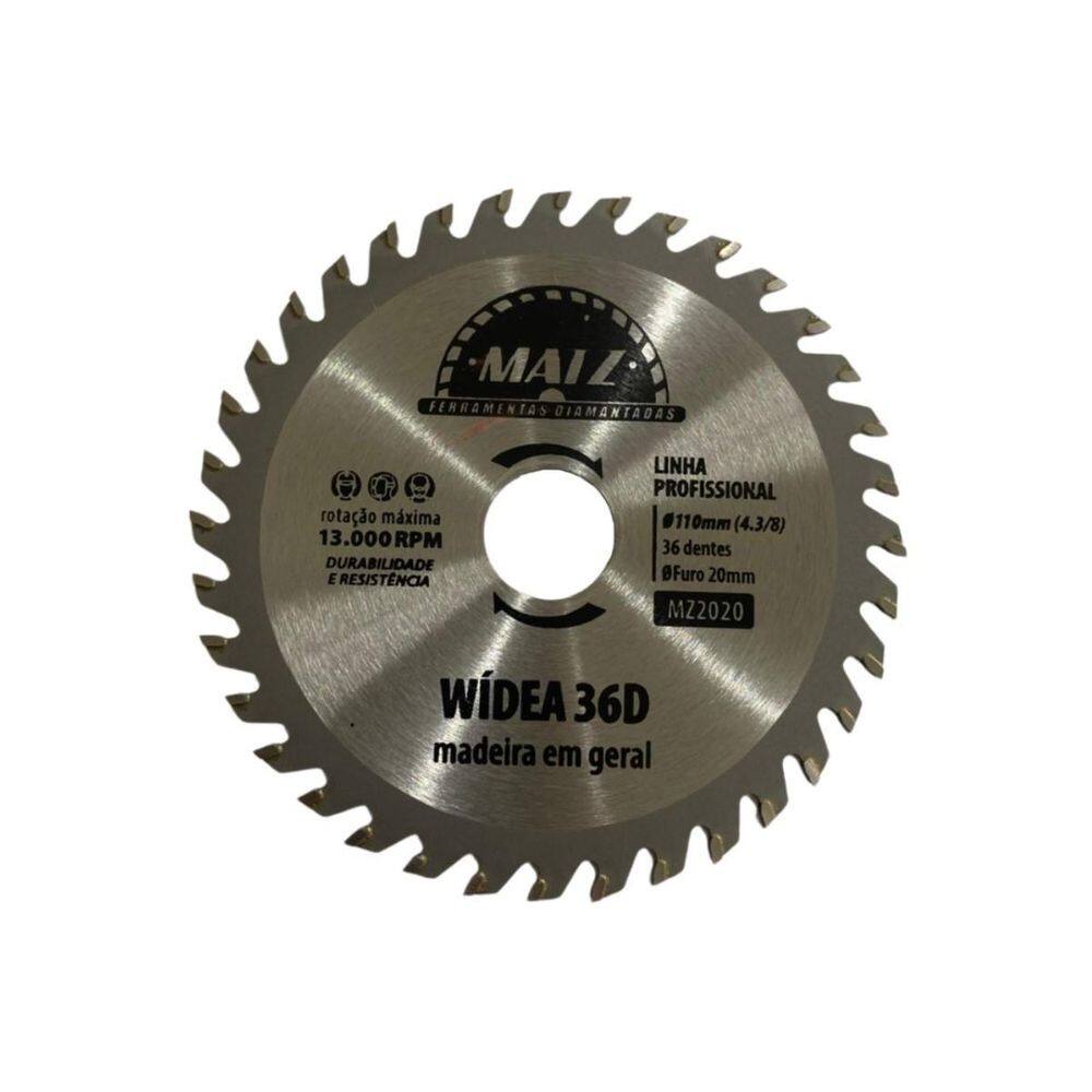 Disco Serra Wídea Para Madeira 36 Dentes 110Mm X 20Mm Matz
