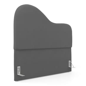 Cabeceira Orgânica Cama Box Casal Padrão Sea 140cm com Frame Suede Cinza - Desk Design