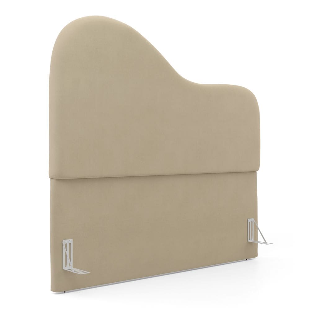 Cabeceira Orgânica Cama Box King Size Sea 195cm com Frame Suede Bege - Desk Design