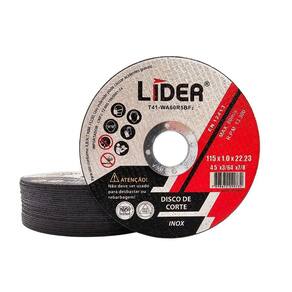 Kit 25 Discos De Corte Fino 1mm Lider 115x22mm 4 1/2