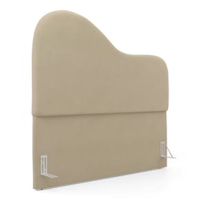 Cabeceira Orgânica Cama Box Casal Padrão Sea 140cm com Frame Suede Bege - Desk Design