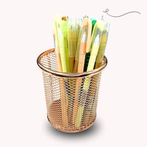 Porta Lápis E Caneta Para Home Office Brilhante Rose Gold