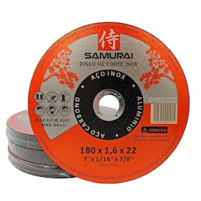 Kit 30 Discos De Corte Inox Samurai 1.6 180x22mm 7 Polegadas
