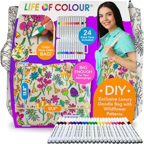 Kit de artesanato: sacola DIY de luxo Life of Colour com flores silvestres
