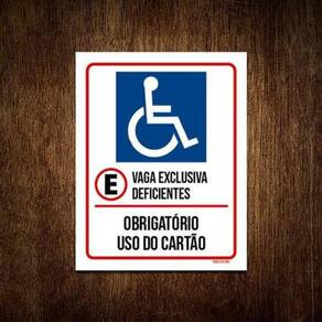 Kit 10 Placas Vaga Exclusiva Deficientes Obrigatório Cartão