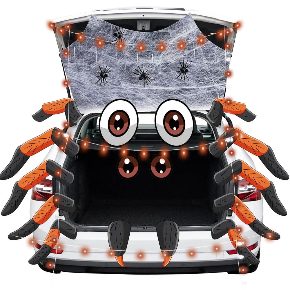 Kit de decoração de carro Trunk or Treat HEORIM Halloween com aranha