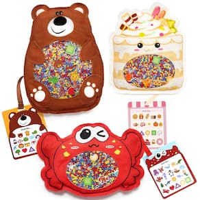 Pacote com 3 bolsas Hide and Seek Busy Joyreal para crianças de 2 anos ou mais